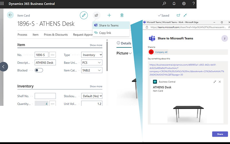 Microsoft Teams integrato in Microsoft Dynamics 365 Business Central | Navlab