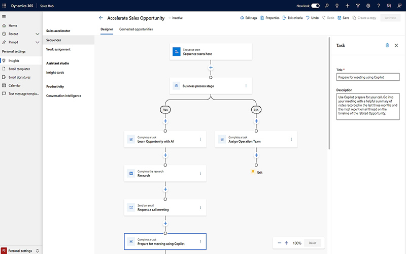 Screenshot Accelerate in Dynamics 365 Sales | Navlab