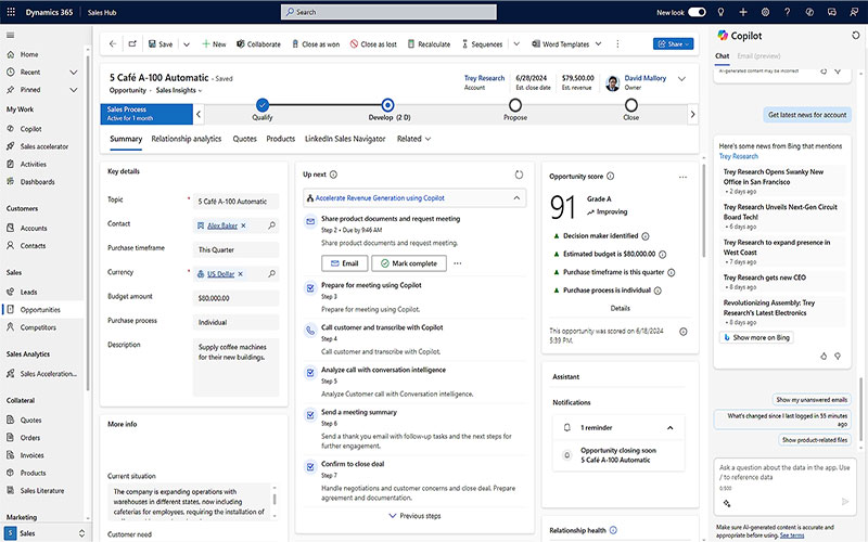 Screenshot Copilot in Dynamics 365 Sales | Navlab